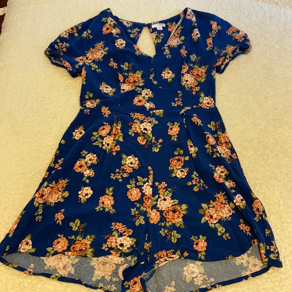 Blue floral romper